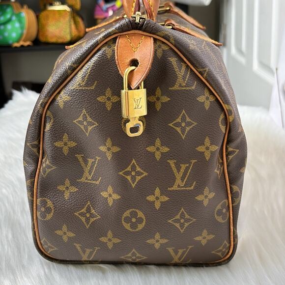 AUTHENTIC LOUIS VUITTON SPEEDY 30 HANDBAG PURSE MONOGRAM CANVAS VI8911 W/PADLOCK - Picture 2 of 16